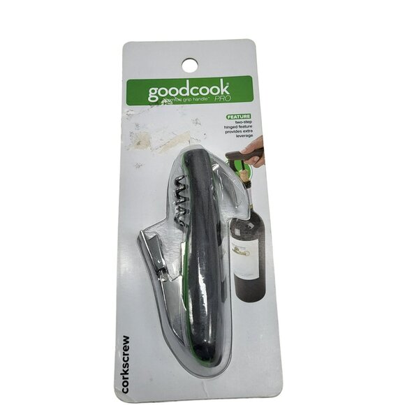 Goodcook Comfort Grip Handle Pro Corkscrew Bottle Opener & Foil Cutter Two-Step - Picture 1 of 6